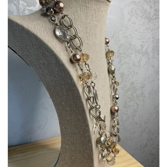 Loft Crystal Chain Link Necklace Or Belt With Lobster Clasp - Picture 2 of 5